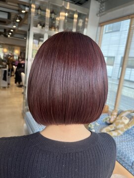 オーガニック リブ 川越(organic+live) ２０代３０代大人可愛いピンクブランぷつっとボブ