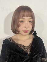 アンフィサンクミル 銀座(AnFye cinq mille)&nbsp;【AnFye】顔まわりレイヤーボブ×ピンクベージュ