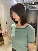 【中澤彩乃】カーキベージュ韓国くびれレイヤーブリーチなし前髪