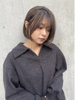 ノラギンザユー(NORA GINZA/U)&nbsp;ミニボブハイライトベージュグレージュ顔まわりカット透明感