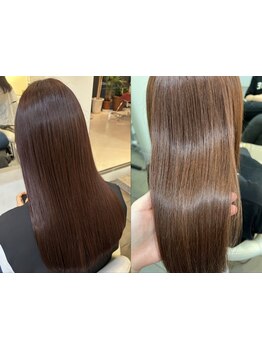 湿気や汗で気になる髪のうねり・広がりに!毛先まで潤いたっぷりの美ストレートへ導きます[錦糸町/髪質改善]