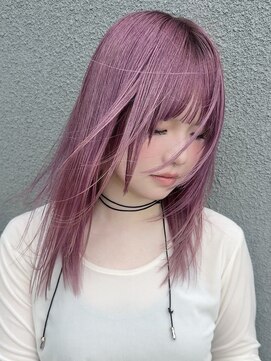 ケリーアン 太田(kelly.un) ピンクパープル / ハイトーンカラー / 外ハネボブ / 群馬太田