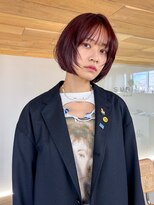 サーリー(SURLY)&nbsp;20代30代フェイスレイヤーボブシースルーバング暖色カラー