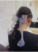 お呼ばれ編み下ろしヘア
