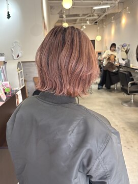 ラック 津田沼(LUCK) ピンクベージュ/ケアブリーチダブルカラーインナーカラー