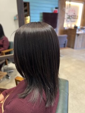 ミディアムレイヤー×つやつやダークブラウン