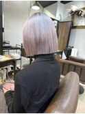 前髪　マルチボブ　ホワイトカラー　切りっぱなしボブ