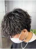 渋谷波巻きツイストスパイラル波巻きハイライトメッシュカラー