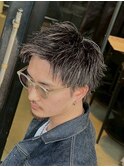 メンズカット/細めハイライト/ショート/スパイキーショート