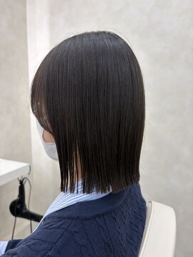 サンドレオ 新宿店(sand Leo) 顔周りカット/縮毛矯正/ダークブラウン/コーラルピンク