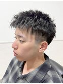 ピンパーマカジュアルショートナチュラルアップバング