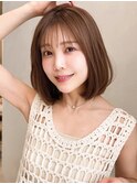 小顔カットうるツヤ結べるボブシースルーバングダークブルー