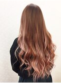 ピンクグラデ#シールエクステ#ロングヘア#デザインカラー#横浜