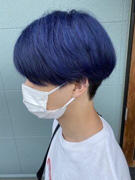 ヘアーデザインサロン スワッグ(Hair design salon SWAG) ネイビーカラー　マッシュ