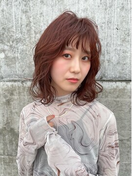 ウル(uLu.) 【透明感】フェミニンボブ×オレンジカラー☆