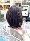 ピンクブラウン　伸ばしかけヘア　イノアカラー【坂根】