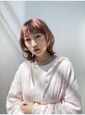 ピンクブラウン/カール［表参道/ハイライト/髪質改善］