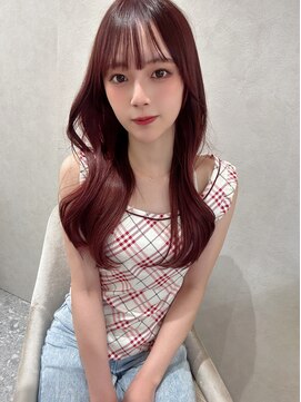 ロンド マーレ 天神大名店(Lond mare) ピンクブラウン/暖色カラー/カシスピンク/韓国ヘア/顔周りカット