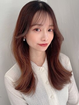 ハニー 町田(HONEY) リバースカール　韓国風　マロンベージュ