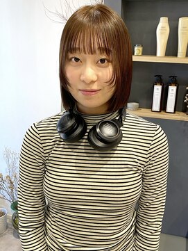 ラミエバイメルト 下北沢(lamie by melt) 花田/切りっぱなしボブ/美髪/ピンクブラウン/顔まわり/下北沢