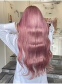 ダブルカラーピンクベージュベージュカラーケアブリーチレイヤー