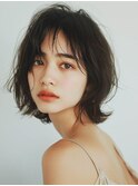 20代30代40代★大人可愛いモテ髪シースルーバング外ハネボブ