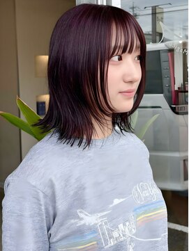 ユー イケブクロ(u Ikebukuro) ワインレッド/ミディアムスタイリスト/ブリーチダブルカラー