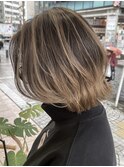 横浜で叶う！白髪ぼかしハイライト脱白髪染めバレイヤージュ