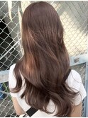 小顔レイヤーカット大人可愛い透明感春カラーショコラベージュ