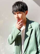 ファルベ(Farbe) スパイキーショートブルーブラックフェザーパーマサーフカール