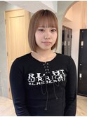 ボブ/ヘイリーボブ/レイヤーカット/小顔/ベージュ/髪質改善/前髪