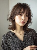 ハーツ(Heart's)&nbsp;ミディアムレイヤー×白髪ぼかしカラー30代40代50代60代