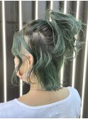 伸ばしかけヘア　簡単スタイリング　グリーン　西尾卓義