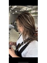 アポロ 横浜駅店(apollo)&nbsp;ハイライトバレイヤージュダブルカラーミルクティーベージュ