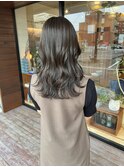 オリーブグレージュ/透明感カラー/アッシュグレージュ/暗髪