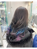 シェリ ヘアデザイン(CHERIE hair design)&nbsp;インナーグラデーションブルー×ピンク☆