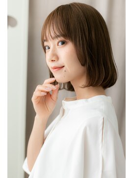 カバーヘアアンドスパ ブリス 浦和(COVER HAIR&SPA bliss) ミルクティーベージュ姫カットワンカールボブZ浦和20代30代40代