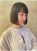 ボブ/切りっぱなしボブ/ワイドバング/ぱっつん前髪