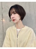 前髪あり/丸みショート/アッシュカラー/30代40代にオススメ