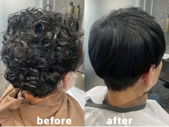 メンズサロン サンティエ 鹿児島中央駅店(Men's salon scintiller)の写真/【メンズ特化/髪質改善】扱いやすさも、デザイン性も。クセ毛を活かす or 伸ばす選択で、垢抜けた自分に！