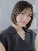 艶髪オリーブアッシュ切りっぱなしミニボブc7上尾20代30代40代