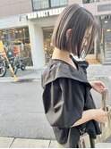乾かすだけでキマる髪/馴染むハイトーングレージュボブ