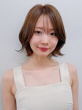 ブロック 朝霞店(BLOC) チュラルベージュ/くびれボブ/シースルーバング