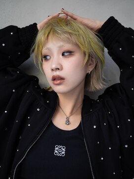 ギークス(GEEKS) 【GEEKS渋谷】レイヤーボブ/デザインカラー/ハイトーン/前髪あり