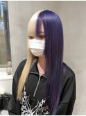 ブロンド×パープル ツートンカラー