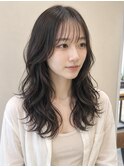 韓国風ウェーブ×顔周りレイヤーロング