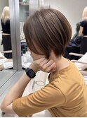 大人綺麗なハイライトカラー/白髪ぼかし/丸みショート/恵比寿駅