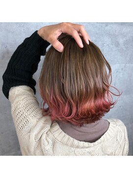 アンダーバーホワイト 天王寺阿倍野店(_WHITE) 小悪魔ピンク_ゆるふわミディ_ヌーディベージュ