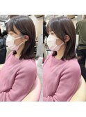 韓国顔まわりレイヤーシースルー前髪透明感グレージュ【浦和】