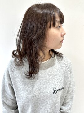 フォーク FOLK 【FOLK】赤みなし透明感グレージュ☆似合わせ外ハネミディアム♪